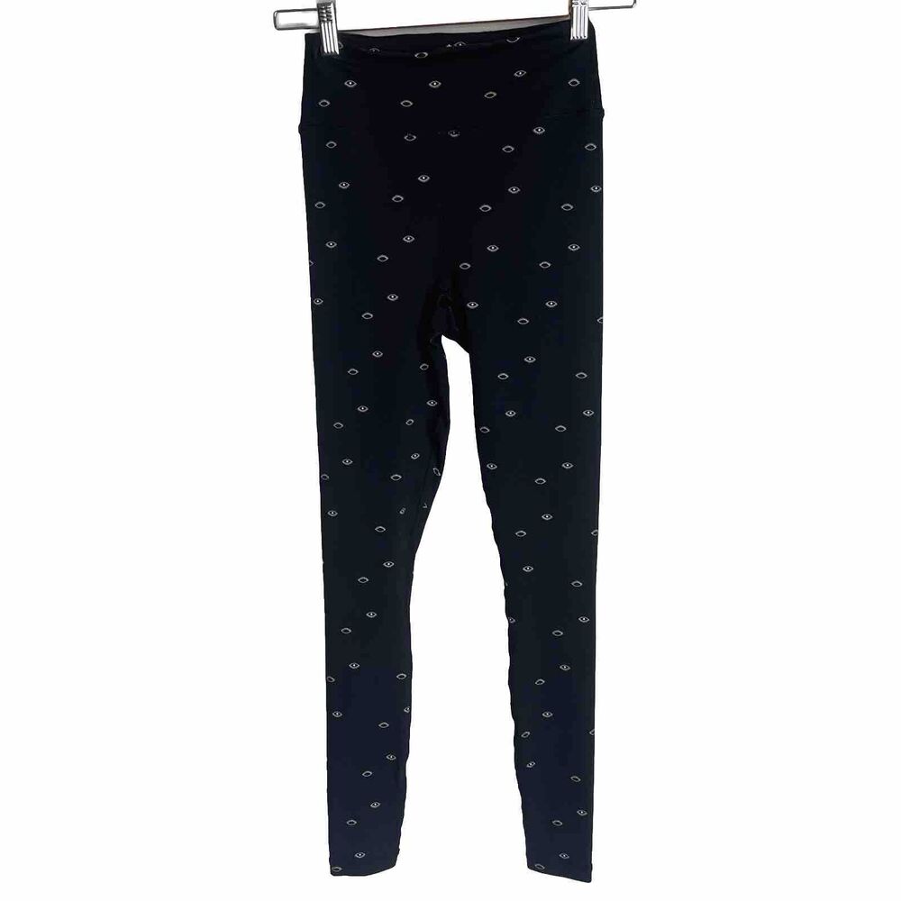Spiritual Gangster Black Leggings with White Eye Print